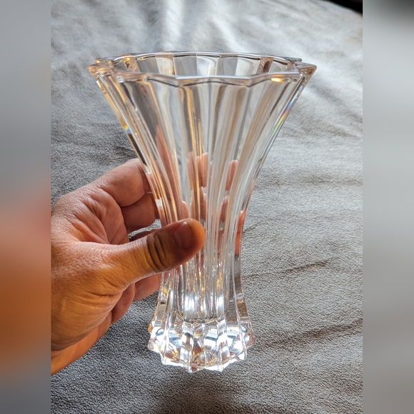 Vintage Crystal Glass Vase, Cut Glass Vase - Picture 7 of 12